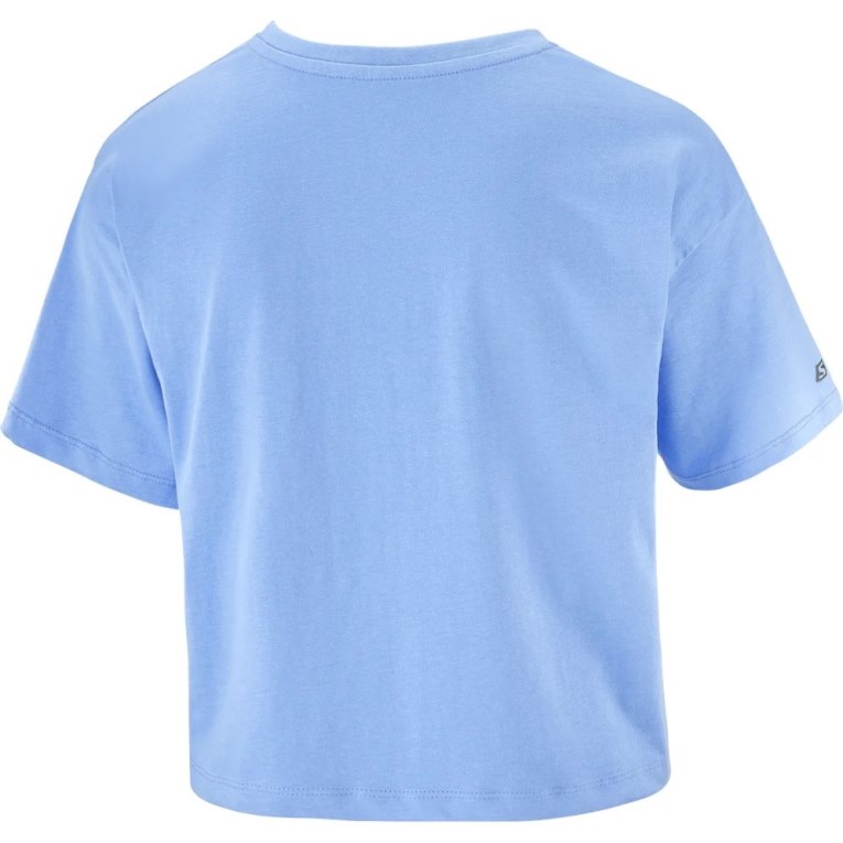 Light Blue Salomon Outlife Crop Logo Short Sleeve Women's T-Shirts | PH 65317Z